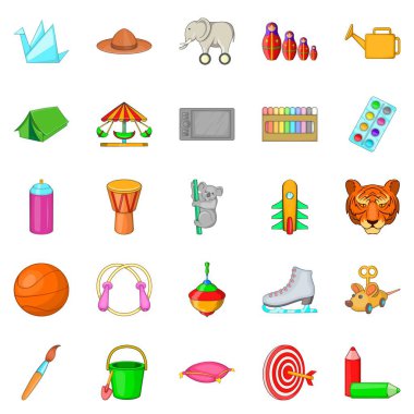 Oyuncak çocuk simgeler kümesi, karikatür tarzı için