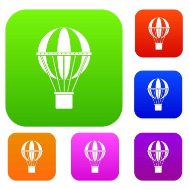 Küresel seyahat kavramı renk koleksiyonu ayarla