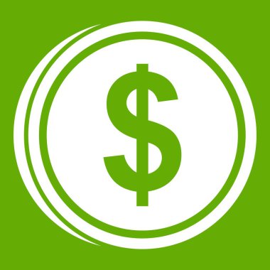 Madeni para dolar simgesi yeşil