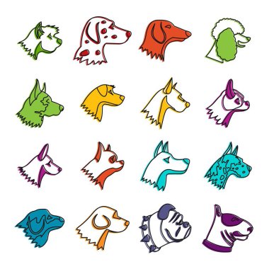 Köpek simgeler kümesi doodle