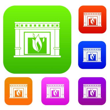 Elektrikli şömine renk koleksiyonu ayarla