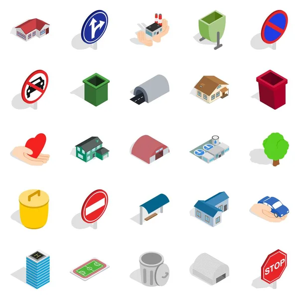 İlçesi Icons set, izometrik stili