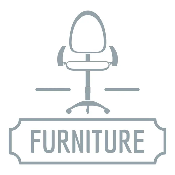 Sandalye ev logo, basit gri tarzı — Stok Vektör