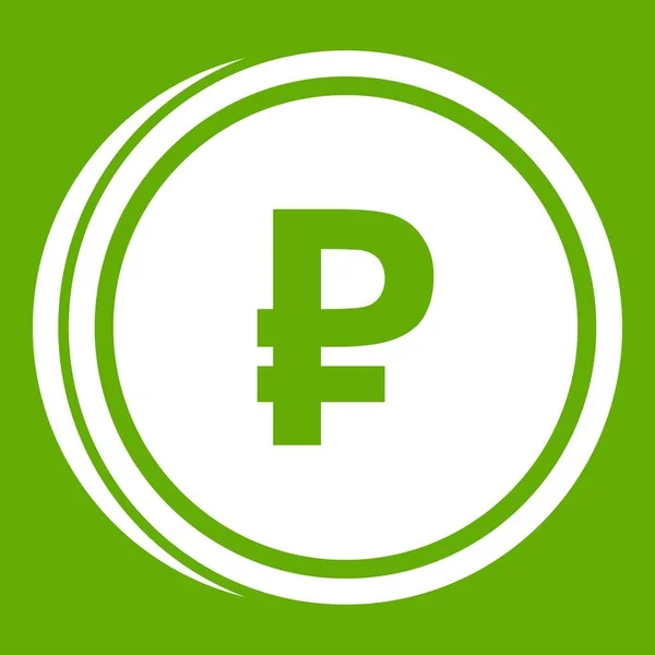 Minci Rubl ikona zelená — Stockový vektor