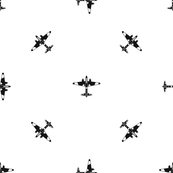Military fighter aircraft pattern seamless black — Stock Vector