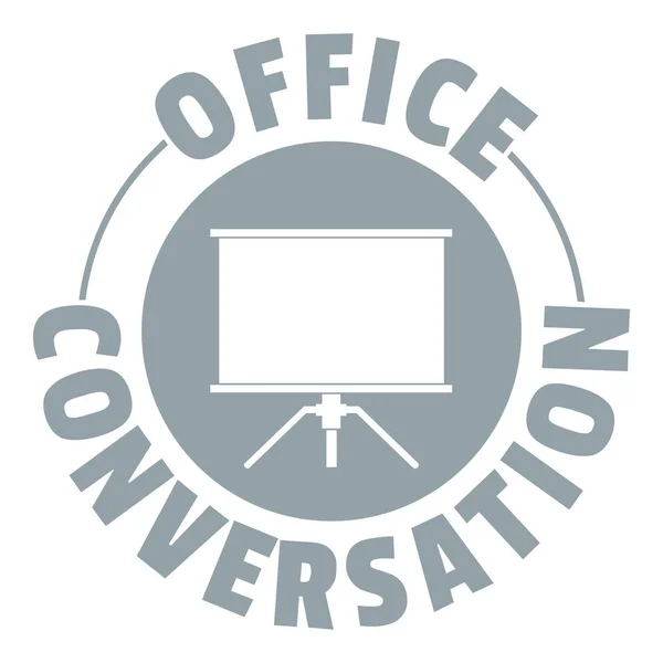 Conversação logotipo do escritório, estilo cinza simples —  Vetores de Stock