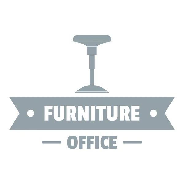 Logo de la oficina de la silla, estilo gris simple — Vector de stock