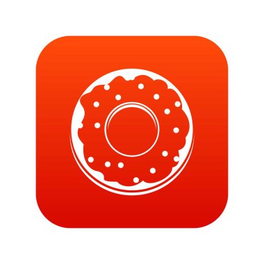 Çörek simgesi dijital kırmızı