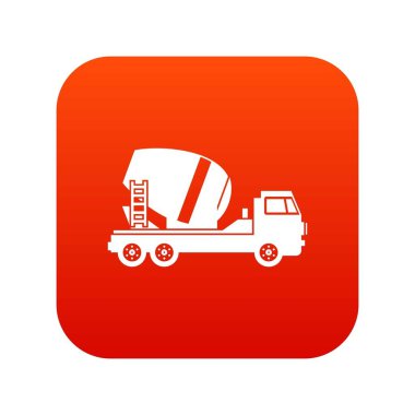 Beton Mikser kamyon simgesi dijital kırmızı