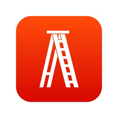 Bir merdiven simgesi dijital kırmızı