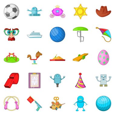 Komik oyun Icons set, karikatür tarzı