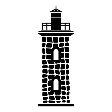 Taş deniz feneri simgesi, basit tarzı