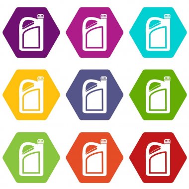 Renk altı yüzlü bidon simgesi ayarla