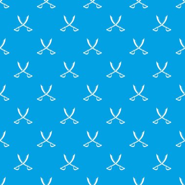 Kesintisiz mavi çapraz kılıç desen