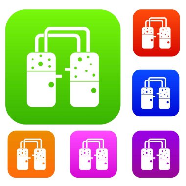 Tüpler set renk koleksiyonu ile bağlı konteyner