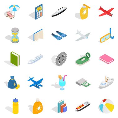 Pahalı oyuncak Icons set, izometrik stili