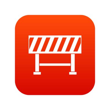 Trafik bariyeri simgesi dijital kırmızı