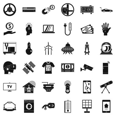 Teleskop Icons set, basit tarzı