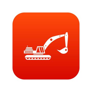 Ekskavatör simgesi dijital kırmızı