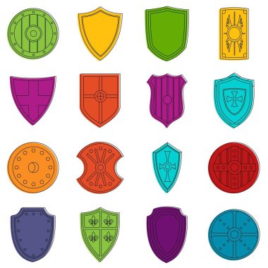 Kalkan çerçeveler Icons doodle set