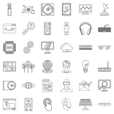 Cyber Icons set, anahat stili