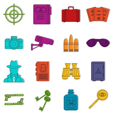 Casus araçları Icons doodle set