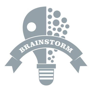 Lamba beyin fırtınası logosu, basit gri tarzı