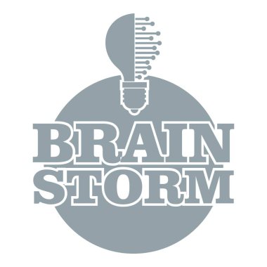 Beyin yaratıcı logo, basit gri tarzı