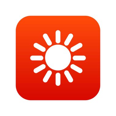 Güneş simgesi dijital kırmızı