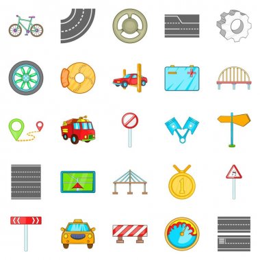 Mükemmel yol Icons set, izometrik stili