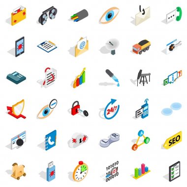 Oyuncak Icons set, izometrik stili