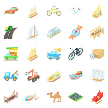 Su taşıma Icons set, izometrik stili