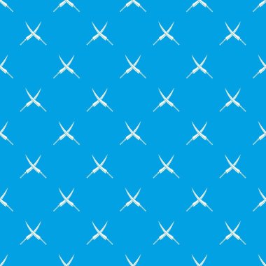 Samuray kılıç desen kesintisiz mavi