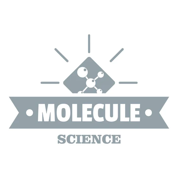 Logo scienza molecolare, semplice stile grigio — Vettoriale Stock
