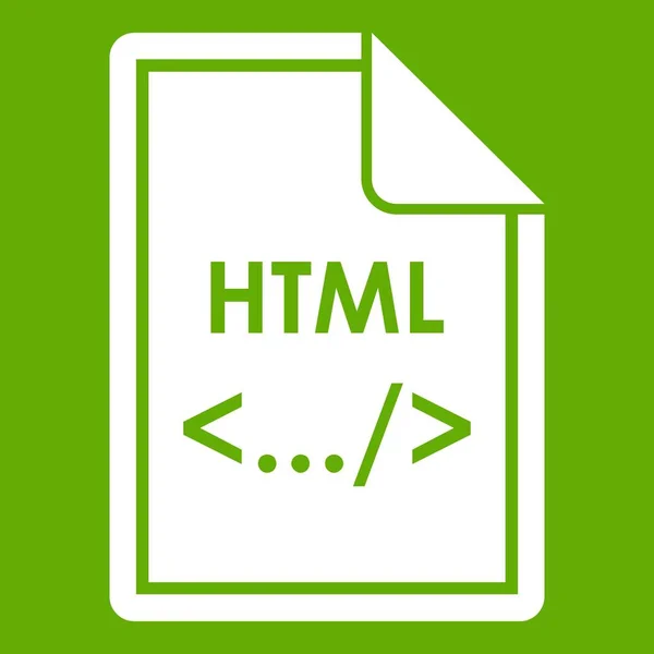 HTML-bestandspictogram groen — Stockvector