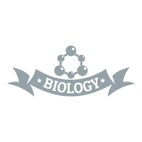 Genetikai biológia logó, egyszerű szürke stílus — Stock Vector