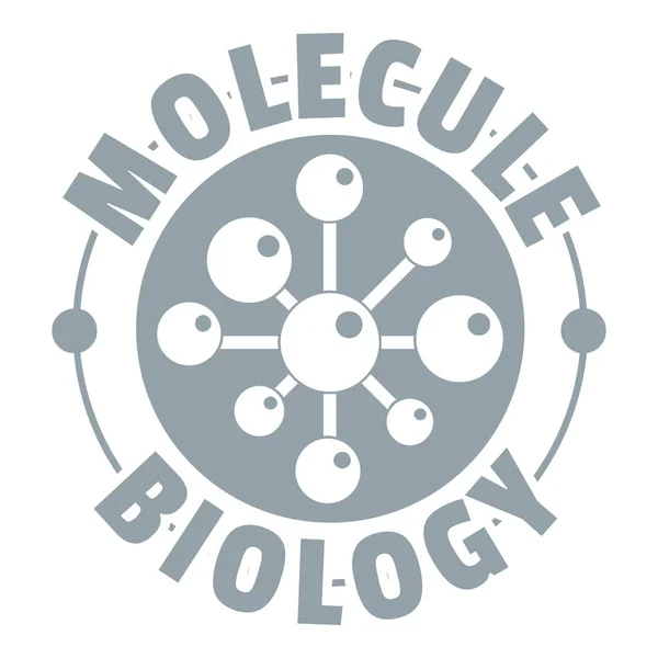 Logotipo de biología molecular, estilo gris simple — Vector de stock