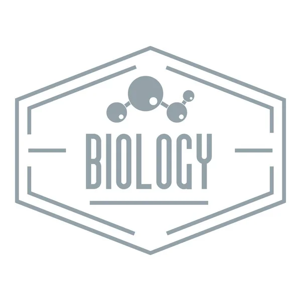 Logo di biologia, semplice stile grigio — Vettoriale Stock