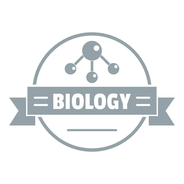 Geneeskunde biologie logo, eenvoudige grijze stijl — Stockvector