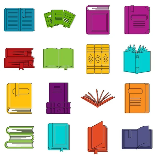 Livros ícones doodle set — Vetor de Stock