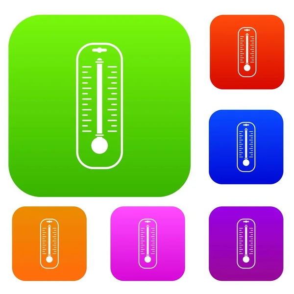 Thermometer setzen Farbkollektion — Stockvektor