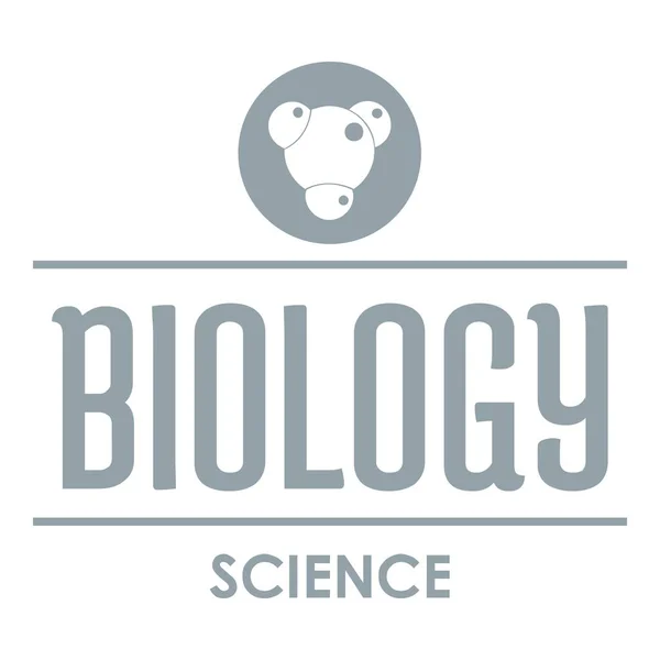 Struttura logo biologia, semplice stile grigio — Vettoriale Stock