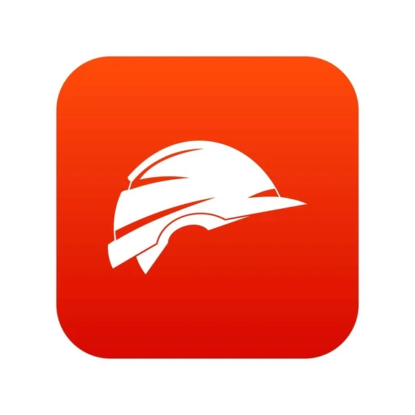 Icono casco de construcción digital rojo — Vector de stock