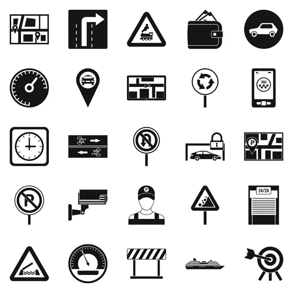 Traffic icons set, simple style — Stock Vector