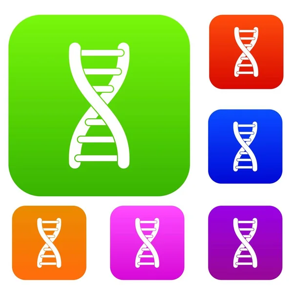 Збірка кольорів ланцюжків ДНК — стоковий вектор