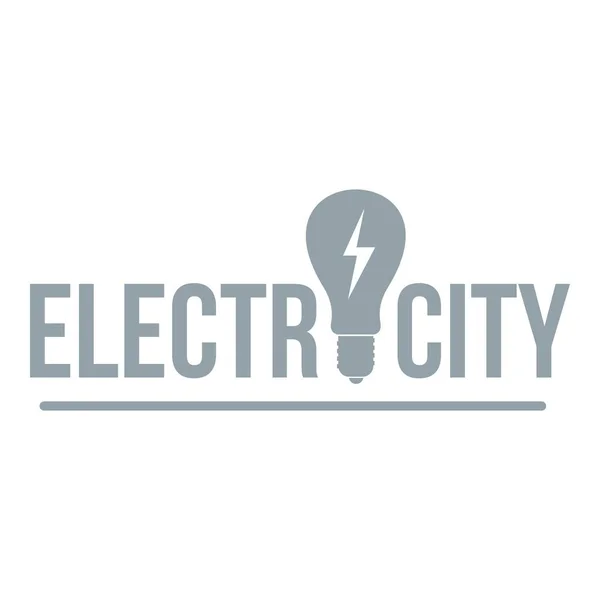 Logotipo da cidade elétrica, estilo cinza simples — Vetor de Stock