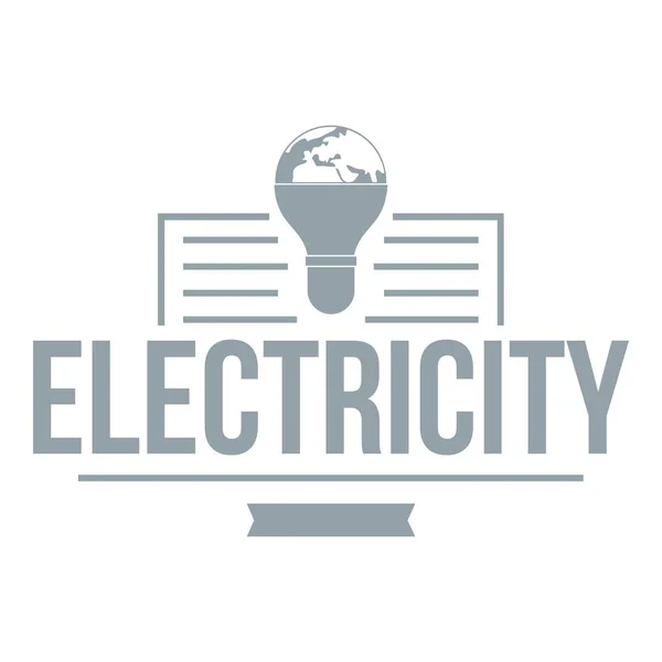 Logo de electricidad, estilo gris simple — Vector de stock