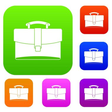 Deri evrak çantası renk koleksiyonu ayarla