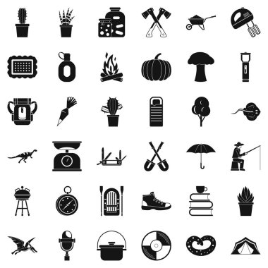 Çiçek Icons set, basit tarzı