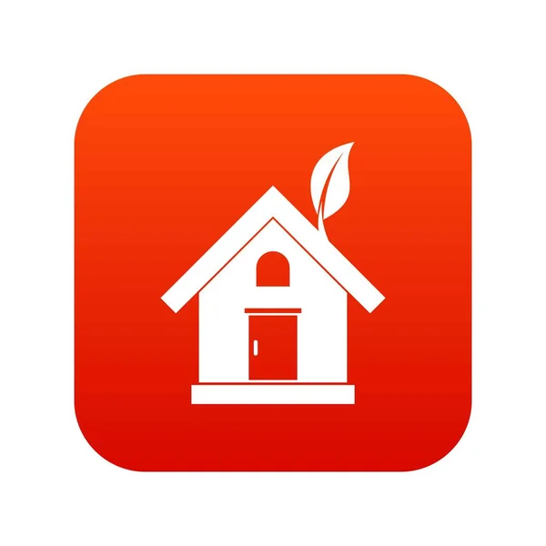 Eco house konceptet ikonen digital röd — Stock vektor